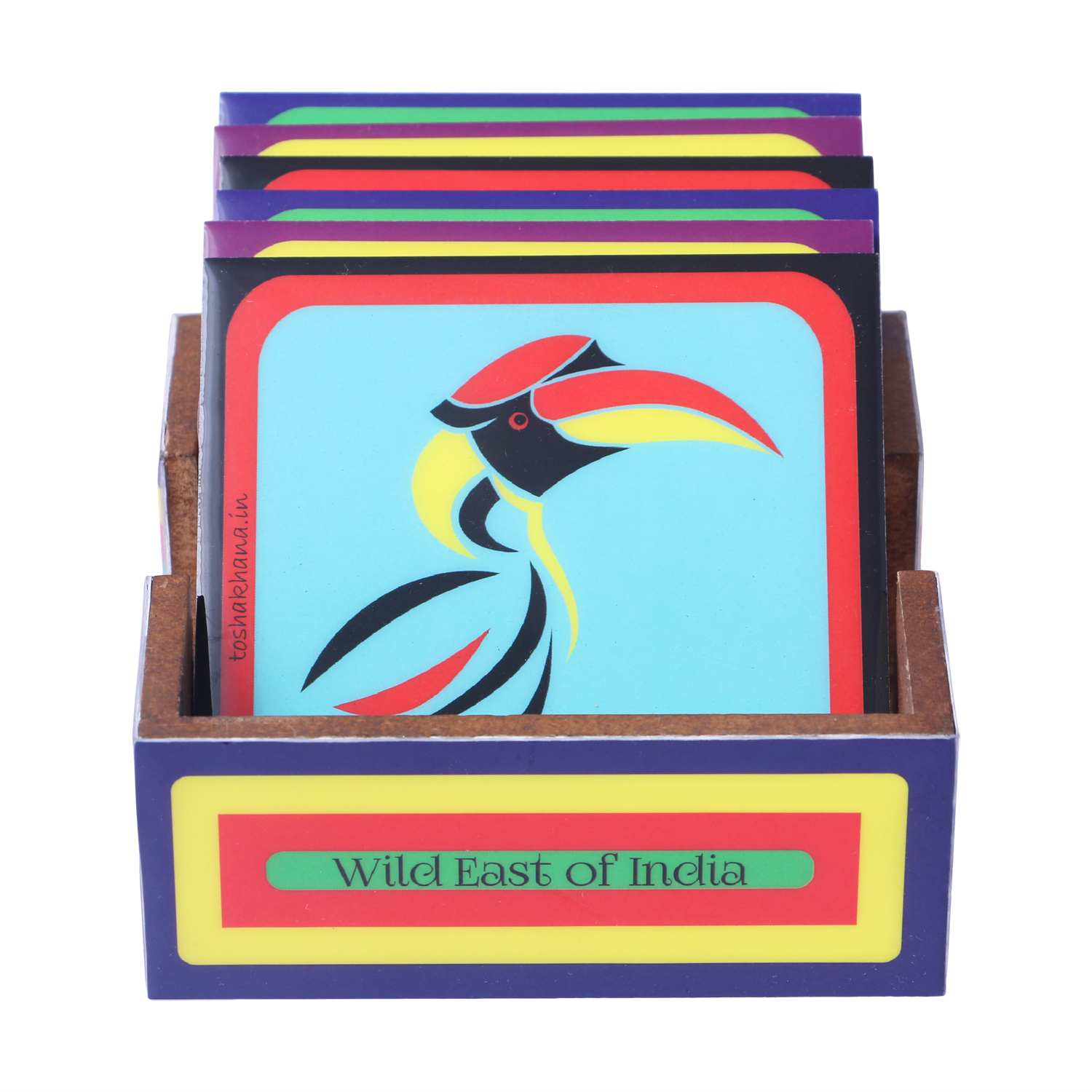 Wild Life Of North East MDF Coaster Set With Holder